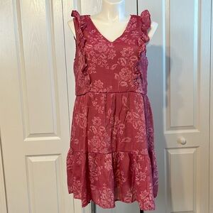 Sleeveless, Vintage Xxl Pink And White Sundress